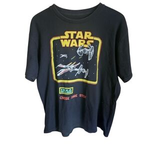 Star Wars IKEA Parody Graphic T-Shirt Black Retro Gaming Style M